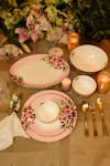 Buy_Ichkan_Pink Bone China Floral Pattern Garland 33 Pcs Dinner Set _at_Aza_Fashions