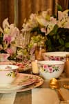 Ichkan_Pink Bone China Floral Pattern Garland 33 Pcs Dinner Set _Online_at_Aza_Fashions