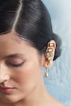 Charkhee_Gold Plated Stones Embellished Ear Cuffs_Online_at_Aza_Fashions