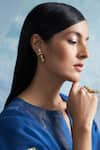 Buy_Charkhee_Gold Plated Stones Embellished Stud Earrings _at_Aza_Fashions