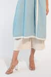 Merakus_Blue Cotton Round Applique Gathered Tunic And Culotte Set  _Online_at_Aza_Fashions