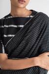 Shop_Merakus_Black Cotton Embroidered Zari Round Stripe Work Saree With Blouse _Online_at_Aza_Fashions