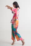 Buy_Merakus_Multi Color Modal Silk Printed Abstract Collar Shirt And Pant Set _Online_at_Aza_Fashions