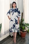 Buy_Merakus_Black Cotton Printed Floral Abstract Shirt Collar Dress  _at_Aza_Fashions