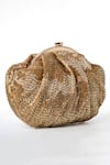 House of Webhin_Gold Nalki Embellished Batua Bag Wiith Short Handle _Online_at_Aza_Fashions