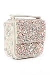 House of Webhin_Off White Sequins Mini Studded Party Bag _Online_at_Aza_Fashions