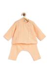Tiber Taber_Orange 100% Cotton Woven Checkered Jhabla Set _Online_at_Aza_Fashions