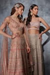 Buy_Saaj by Ankita_Purple Tulle Embellished Thread Sweetheart Zari Kalidar Lehenga Blouse Set _Online_at_Aza_Fashions