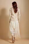 Shop_Masumi Mewawalla_Beige Tissue, Satin, Organza, Silk Floral Hand Jacket With Dhoti Pant _at_Aza_Fashions