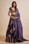 Buy_Masumi Mewawalla_Purple Mashroo Hand Embroidered Badla Sweetheart Geometric Lehenga Set _at_Aza_Fashions