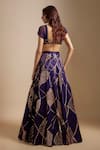 Shop_Masumi Mewawalla_Purple Mashroo Hand Embroidered Badla Sweetheart Geometric Lehenga Set _at_Aza_Fashions