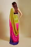 Shop_Masumi Mewawalla_Yellow Gajji Hand Embroidered Sweetheart Ombre Saree With Blouse  _at_Aza_Fashions