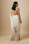 Shop_Masumi Mewawalla_Beige Natural Crepe Hand Embroidered Sequins Block Pre-draped Saree With Blouse _at_Aza_Fashions