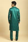 Shop_Masumi Mewawalla_Green Mashroo Hand Embroidered Sequins Placket Kurta And Pant Set  _at_Aza_Fashions