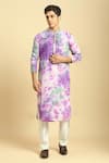 Buy_Masumi Mewawalla_Purple Natural Crepe Tie Dye And Kurta With Silk Pant  _at_Aza_Fashions