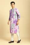 Buy_Masumi Mewawalla_Purple Natural Crepe Tie Dye And Kurta With Silk Pant  _Online_at_Aza_Fashions