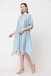 Buy_Midori By Sgv_Blue Cotton Silk Chanderi Nihara Embroidered Asymmetric Dress  _Online_at_Aza_Fashions