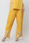 Buy Midori By Sgv Yellow Cotton Linen Slub Cutwork V-neck Chrisi Top With Pant Online at Aza Fashions Buy_Midori By Sgv_Yellow Cotton Linen Slub Cutwork V-neck Chrisi Top With Pant _Online_at_Aza_Fashions