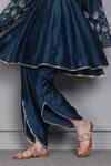 Shop Midori By Sgv Blue Chanderi, Cotton Pearls, Zari Kali Embroidered Anarkali With Petal Pant Online at Aza Fashions Shop_Midori By Sgv_Blue Chanderi, Cotton Pearls, Zari Kali Embroidered Anarkali With Petal Pant _Online_at_Aza_Fashions