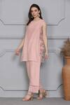 Buy Midori By Sgv Pink Cotton, Silk, Chanderi Pearls, Cutwork Embroidered Panel Kurta With Pant at Aza Fashions Buy_Midori By Sgv_Pink Cotton, Silk, Chanderi Pearls, Cutwork Embroidered Panel Kurta With Pant _at_Aza_Fashions