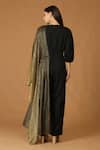 Shop_MIDORI BY SGV_Green Imported Crepe V Neck Pleated Draped Jumpsuit  _at_Aza_Fashions