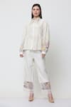 Buy_MIDORI BY SGV_White Cotton Silk Chanderi Embellished Allora Embroidered With Pant  _at_Aza_Fashions