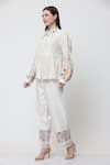 Shop_MIDORI BY SGV_White Cotton Silk Chanderi Embellished Allora Embroidered With Pant  _Online_at_Aza_Fashions