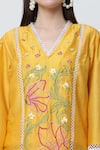 Shop_MIDORI BY SGV_Yellow Cotton Silk Chanderi Dahila Embroidered Kurta With Pant  _Online_at_Aza_Fashions