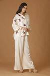 Shop_MIDORI BY SGV_Beige Satin Crepe Embroidered Bead Cutdana And Shirt & Pant Set  _Online_at_Aza_Fashions