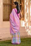 Shop_Surmaye_Multi Color Handwoven Mulberry Silk Echoes Of Dawn Pattern Saree  _at_Aza_Fashions