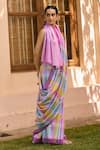 Surmaye_Multi Color Handwoven Mulberry Silk Echoes Of Dawn Pattern Saree  _Online_at_Aza_Fashions