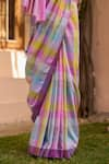 Buy_Surmaye_Multi Color Handwoven Mulberry Silk Echoes Of Dawn Pattern Saree  _Online_at_Aza_Fashions