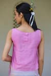 Buy_Surmaye_Pink Handwoven Mulberry Silk Awakening Floret Embellished Blouse  _Online_at_Aza_Fashions