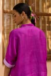 Shop_Surmaye_Magenta Handwoven Mulberry Silk Solid Rustling Whispers Blouse  _at_Aza_Fashions