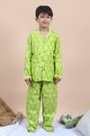 Buy_Kalp_Green Cotton Print Fleur Cozy Handblock Shirt With Pant _at_Aza_Fashions