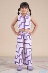 LIL DRAMA_Purple 100% Cotton Printed Snake Top And Pant Set_Online_at_Aza_Fashions