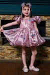 Buy_Hoity Moppet_Pink Organza Embroidery Candy Patchwork Dress _at_Aza_Fashions