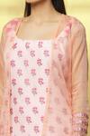 Shop_Kalakaari By Sagarika_Pink Chanderi, Organza Tassels, Mirrors Scoop Floral Print Kurta And Palazzo Set _Online_at_Aza_Fashions