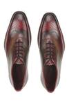 Shop_IVRAH_Wine Ugur Cutwork Handpainted Shoes _Online_at_Aza_Fashions
