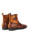 Buy_IVRAH_Brown Vega Chelsea Snake Pattern Boots _Online_at_Aza_Fashions