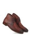 Shop_IVRAH_Wine Dune The Cognac Mesh Chukka Boots _at_Aza_Fashions