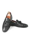 Buy_IVRAH_Black Falcon Basketweave Textured Shoes _at_Aza_Fashions