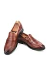 Buy_IVRAH_Brown Loake Cutwork Slip On Leather Shoes _at_Aza_Fashions