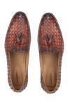 Buy_IVRAH_Brown Lucas Cognac Basketweave Slip On Shoes _Online_at_Aza_Fashions