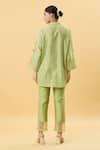 Shop_Zamoraa The Label_Green Chanderi Silk Lining Cotton Embroidery Floret Tassel Shirt With Pant _at_Aza_Fashions