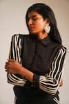 Shop_ATBW_Black Cotton Stripe Collared Contrast Dori Work Shirt _Online_at_Aza_Fashions