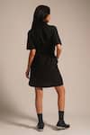 Shop_ATBW_Black Cotton Embellished Dori Collared Short Dress _at_Aza_Fashions