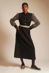 Buy_ATBW_Black Cotton Dori Band Collar Detailed Sleeves Midi Dress _at_Aza_Fashions