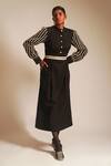 Buy_ATBW_Black Cotton Dori Band Collar Detailed Sleeves Midi Dress _Online_at_Aza_Fashions