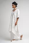 Buy_ATBW_White Chanderi Embroidered Thread V-neck Kurta With Palazzo _Online_at_Aza_Fashions